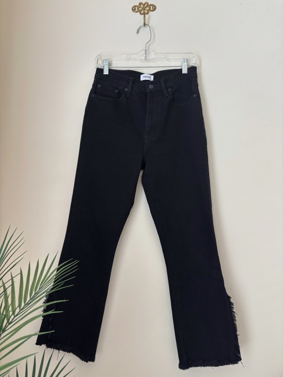 pistola Denim - Pistola Black High Rise Lennon Crop Raw Hem Boot Jean Sz 27